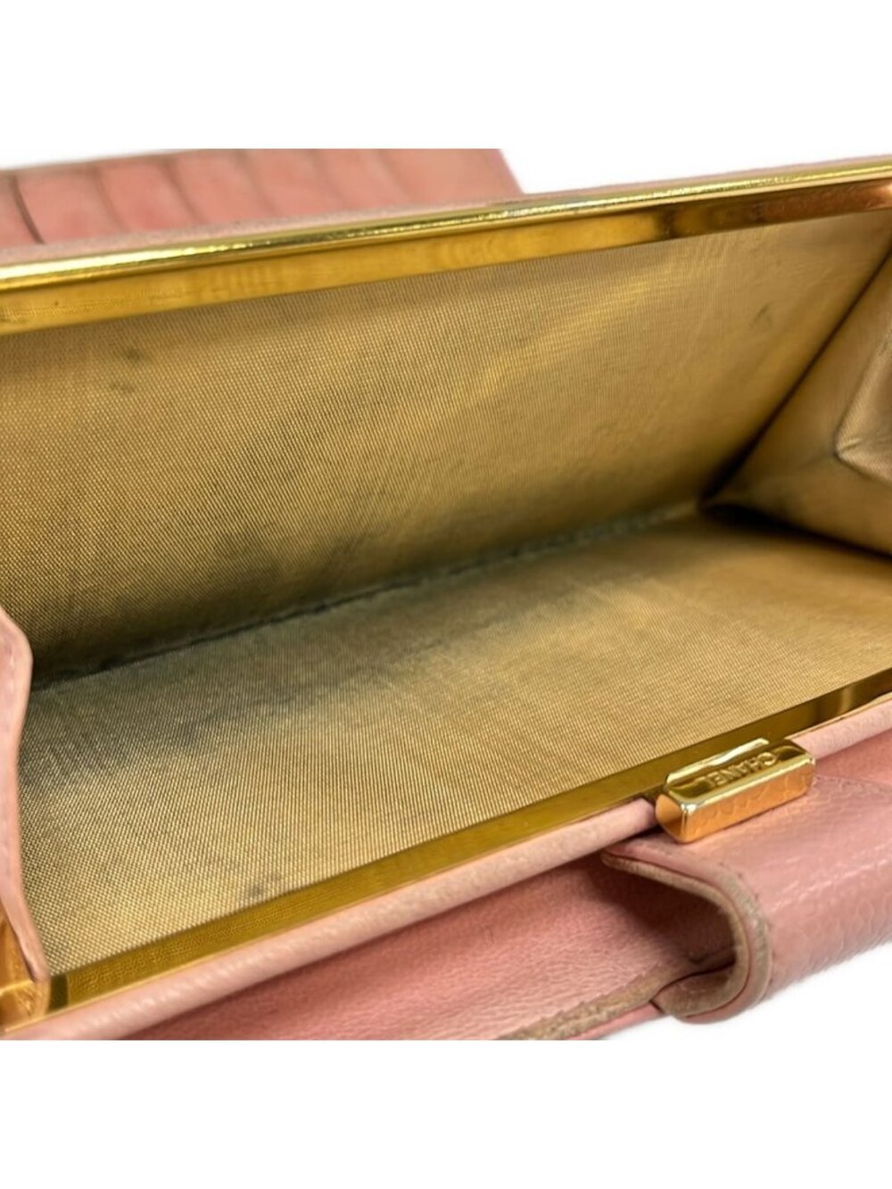 Chanel Bifold Wallet Pink Kiss Lock CC Logo - Picture 4 of 7